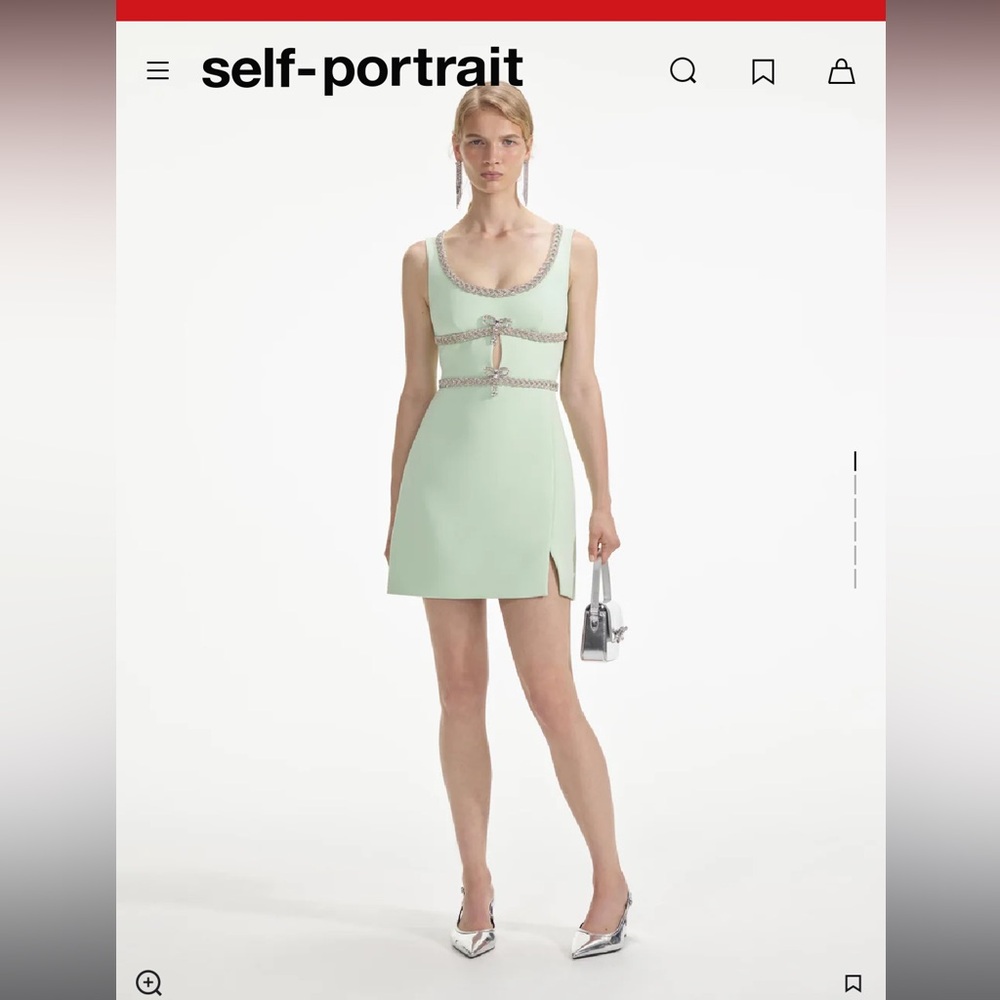 Self Portrait Bow Trim Mini Dress
